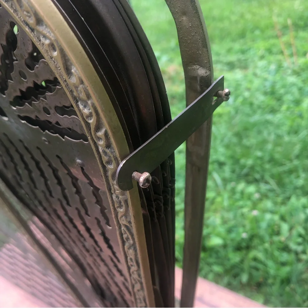 Vintage MCM Brass Fireplace Screen Pineapple - Picture 5 of 16